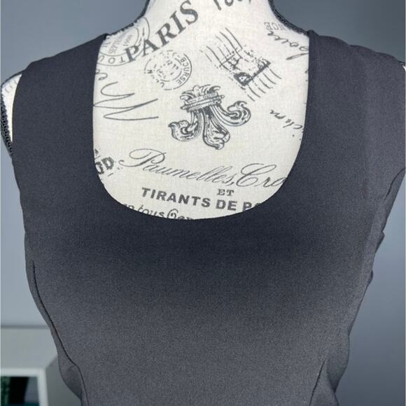 Krisa (S) Black Open Cut Out  Strap Back Scoop Neck Zip Side Crop Top - Picture 15 of 16